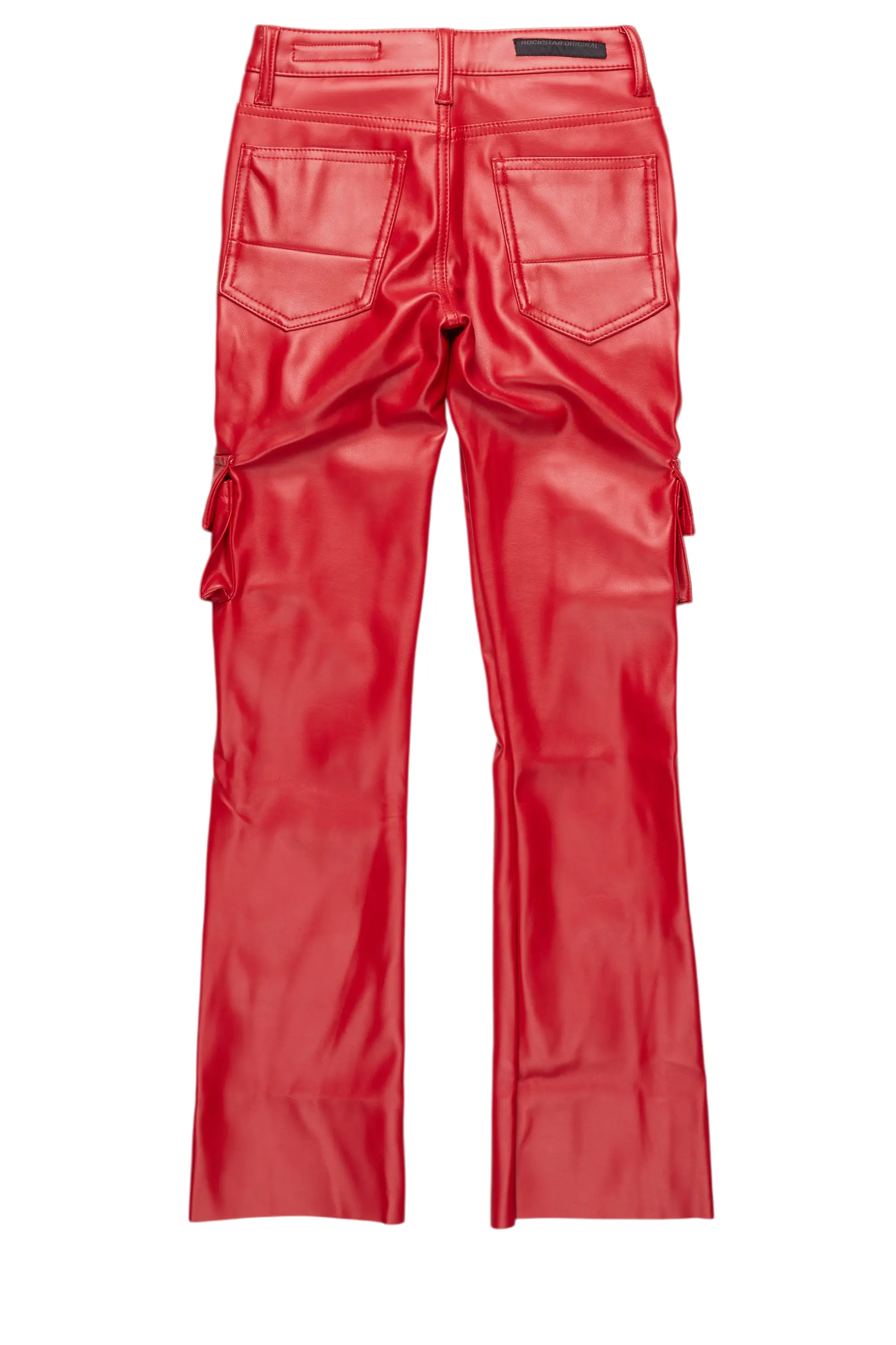 Boys Khaza Red  PU Leather Jean - Image 3