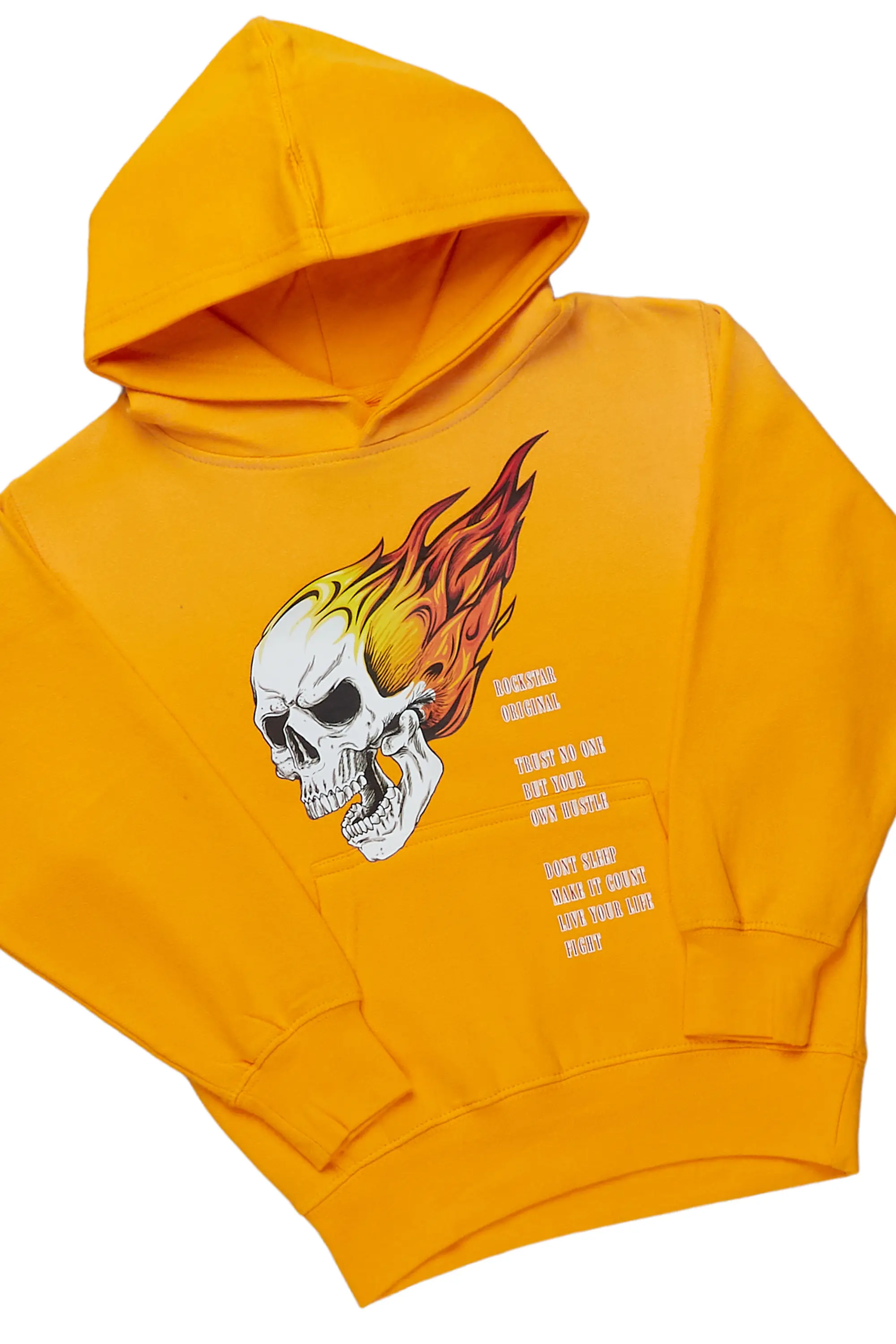 Boys Trap Yellow Hoodie Track Pant Set - Image 3