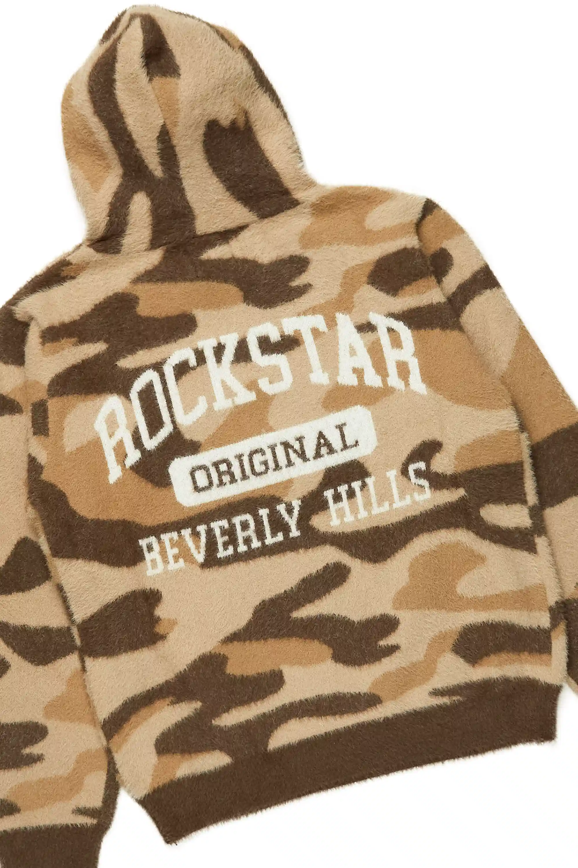Boys Member Camo Brown Stacked Flare Knitted Mohair Track Set - Image 7
