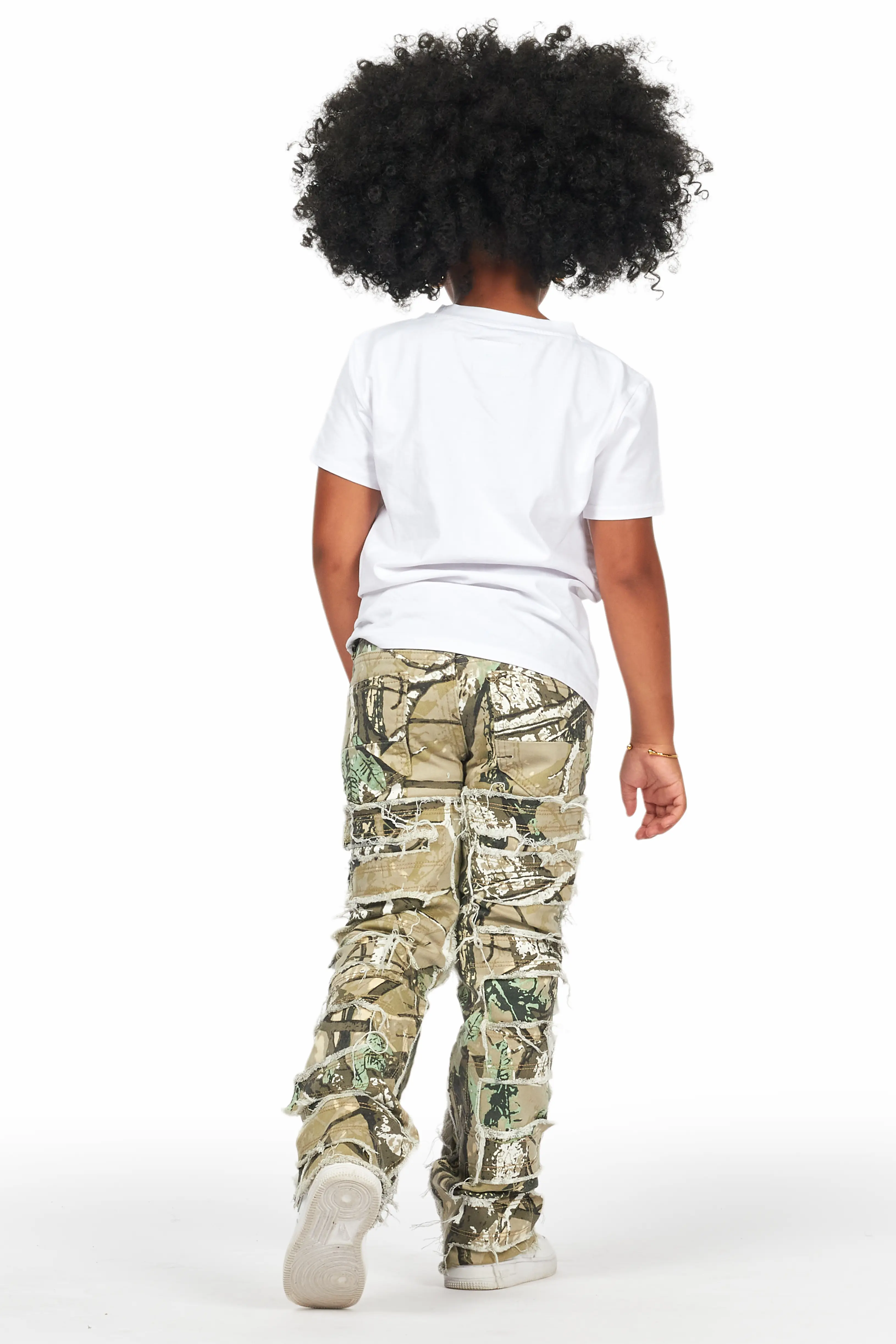 Girls Sammie Tree Camo Stacked Flare Jean - Image 6