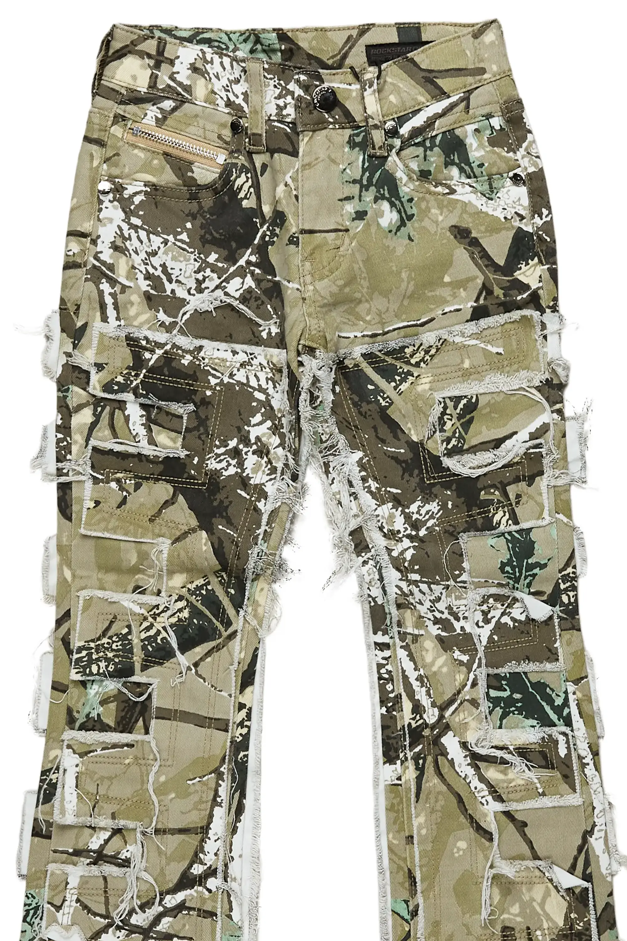 Girls Sammie Tree Camo Stacked Flare Jean - Image 7