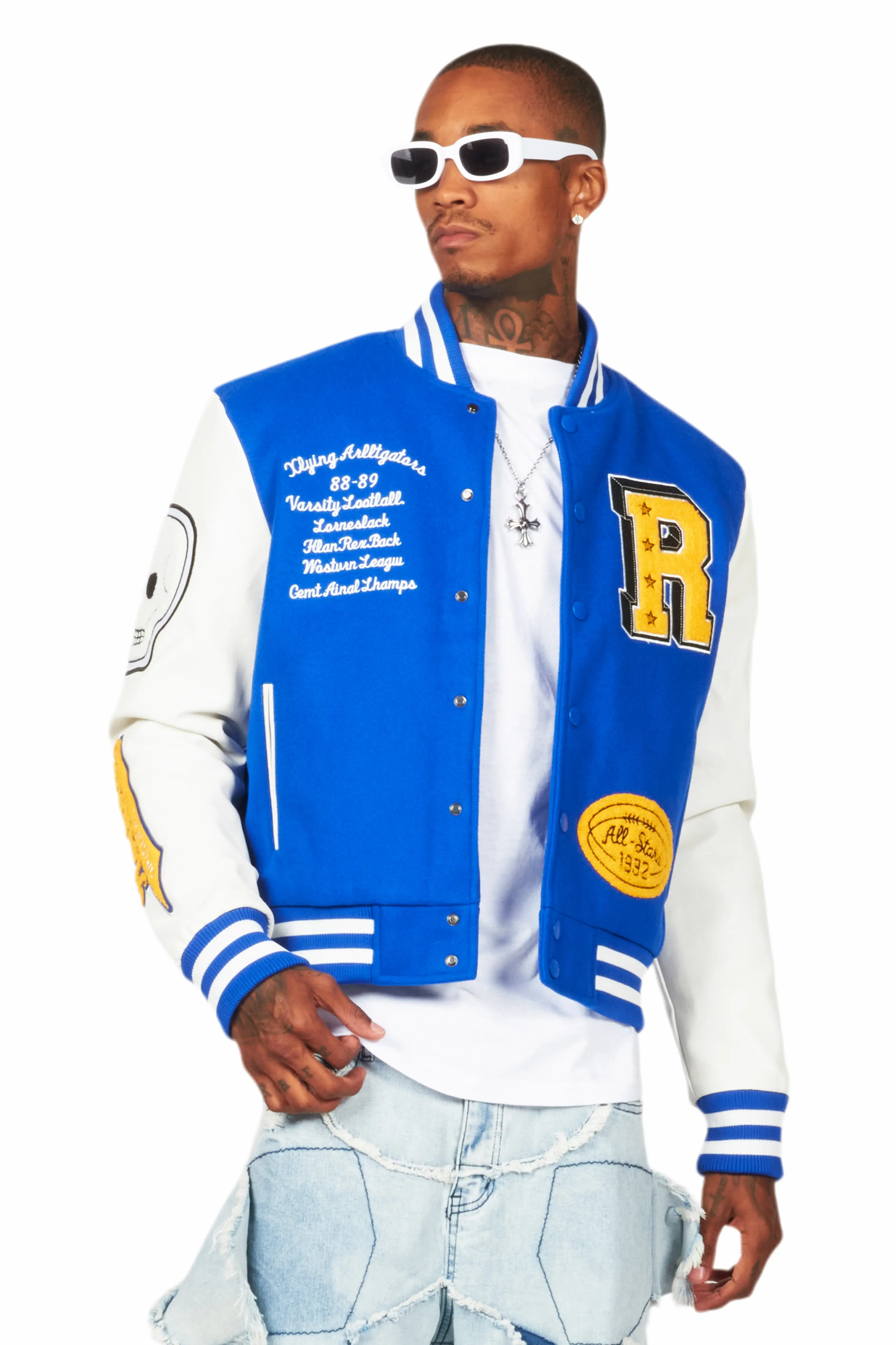 Eisen Royal Blue/White Varsity Jacket - Image 3