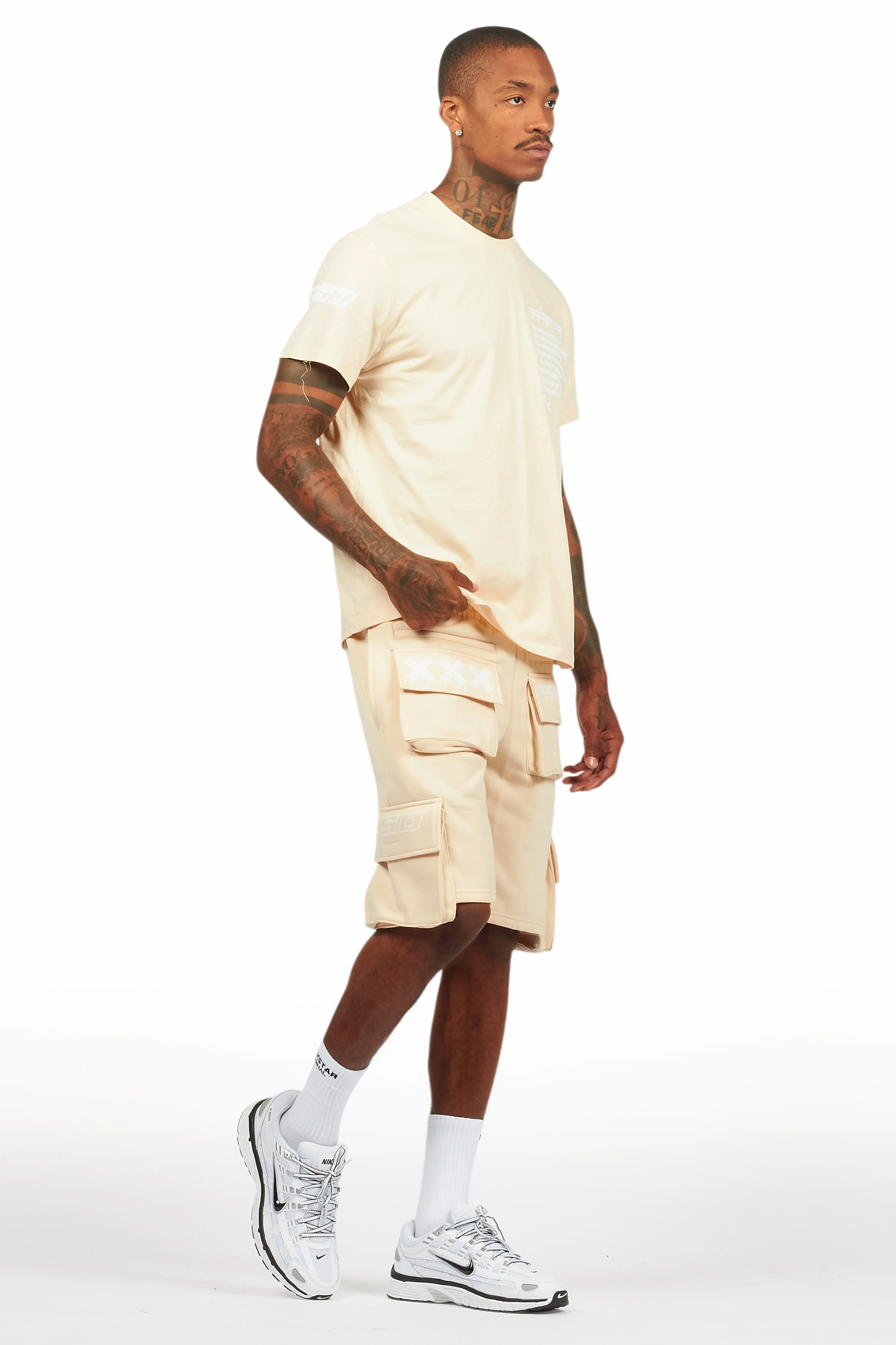 Jash Beige/White Short Set - Image 9