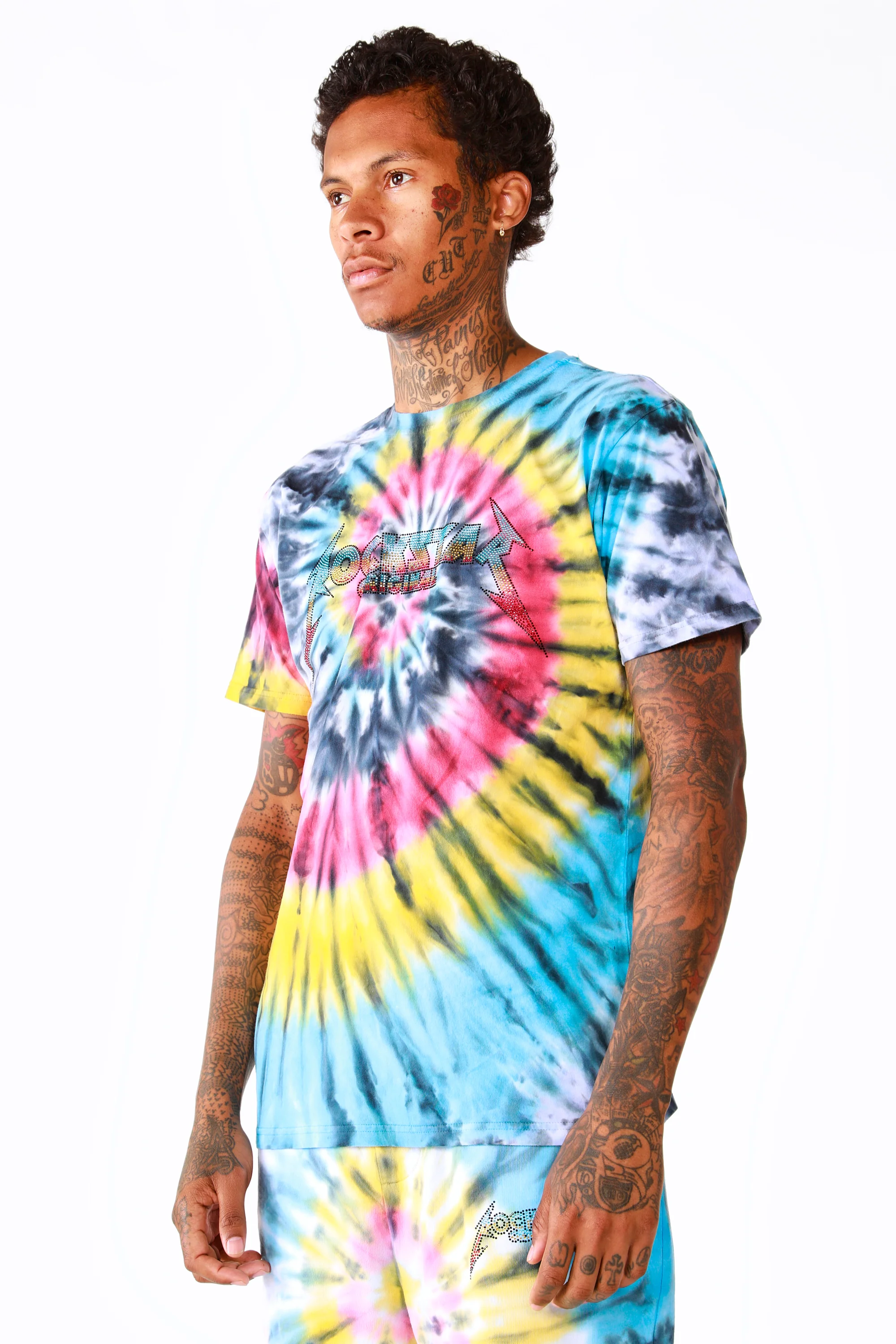 Vonham Tie Dye Short Set- Blk Multi - Image 5