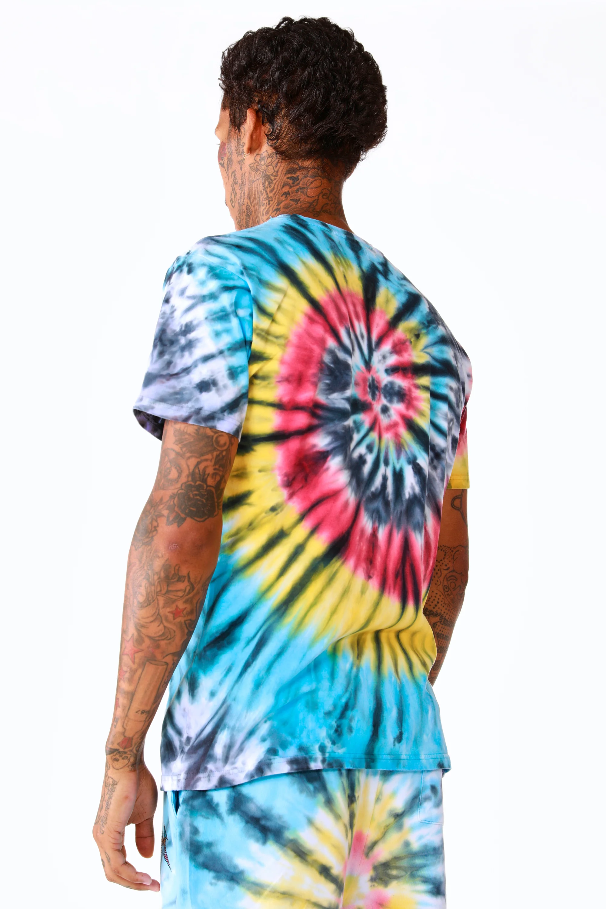 Vonham Tie Dye Short Set- Blk Multi - Image 8