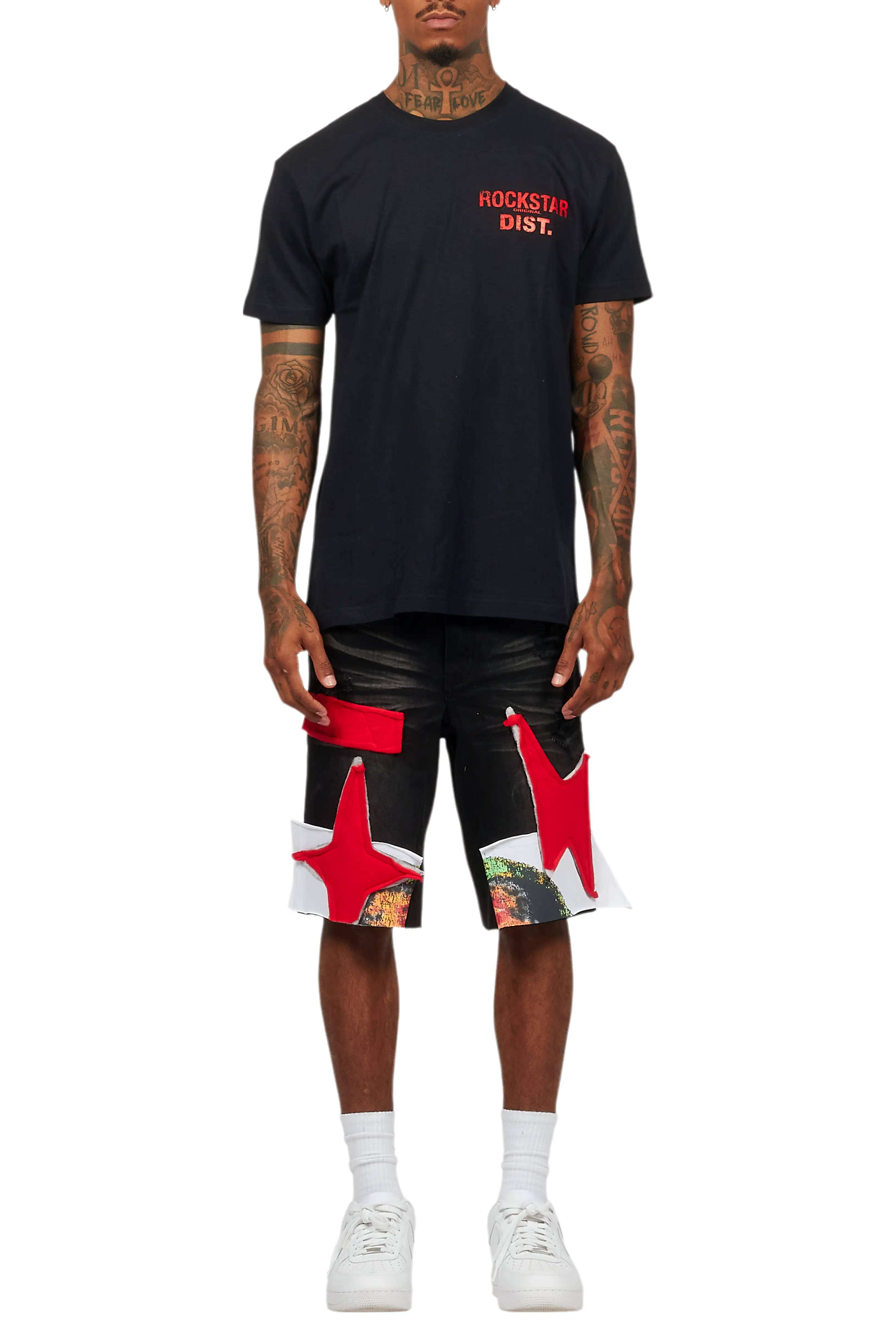 Brett Black T-Shirt/Denim Short Set - Image 11