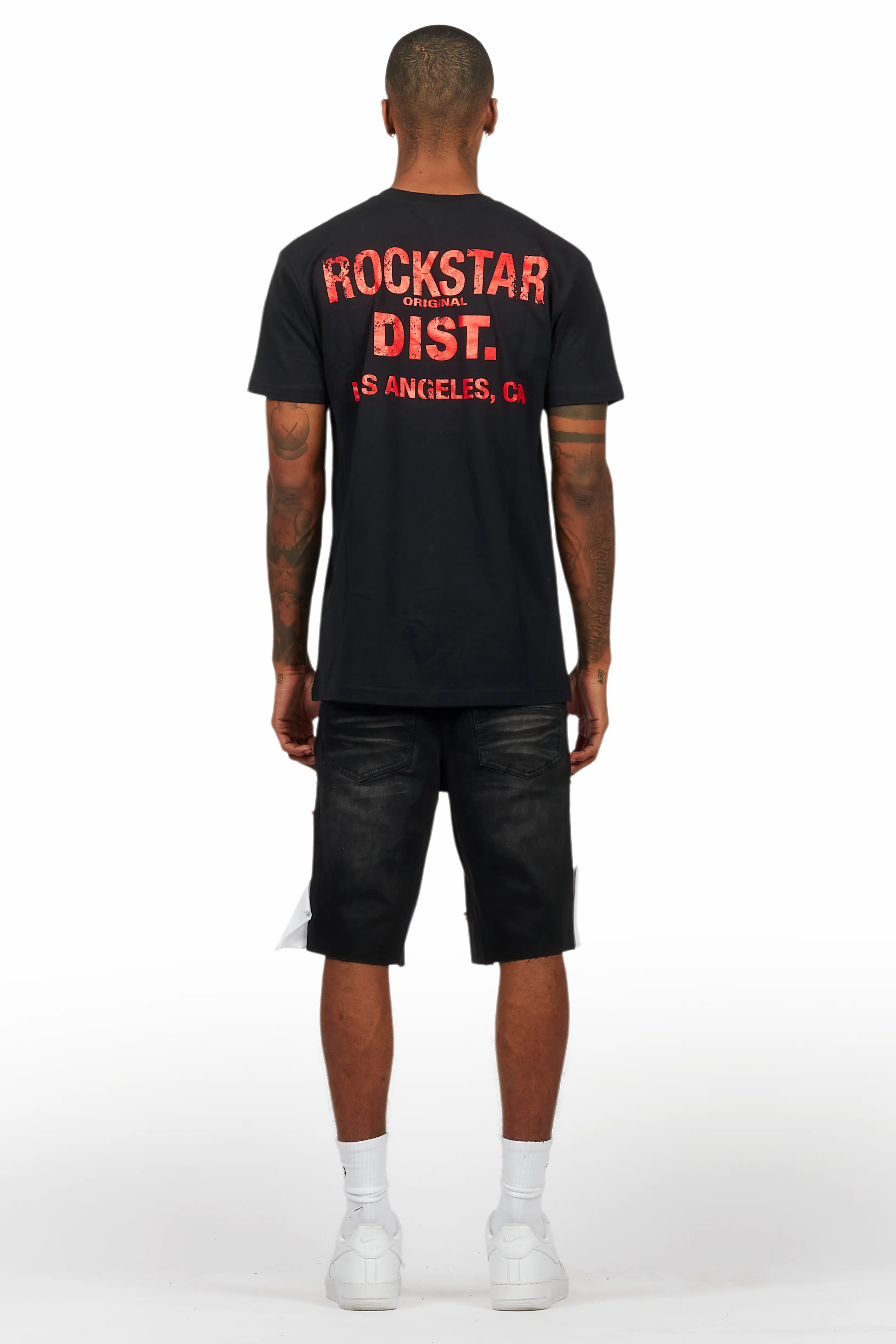 Brett Black T-Shirt/Denim Short Set - Image 4