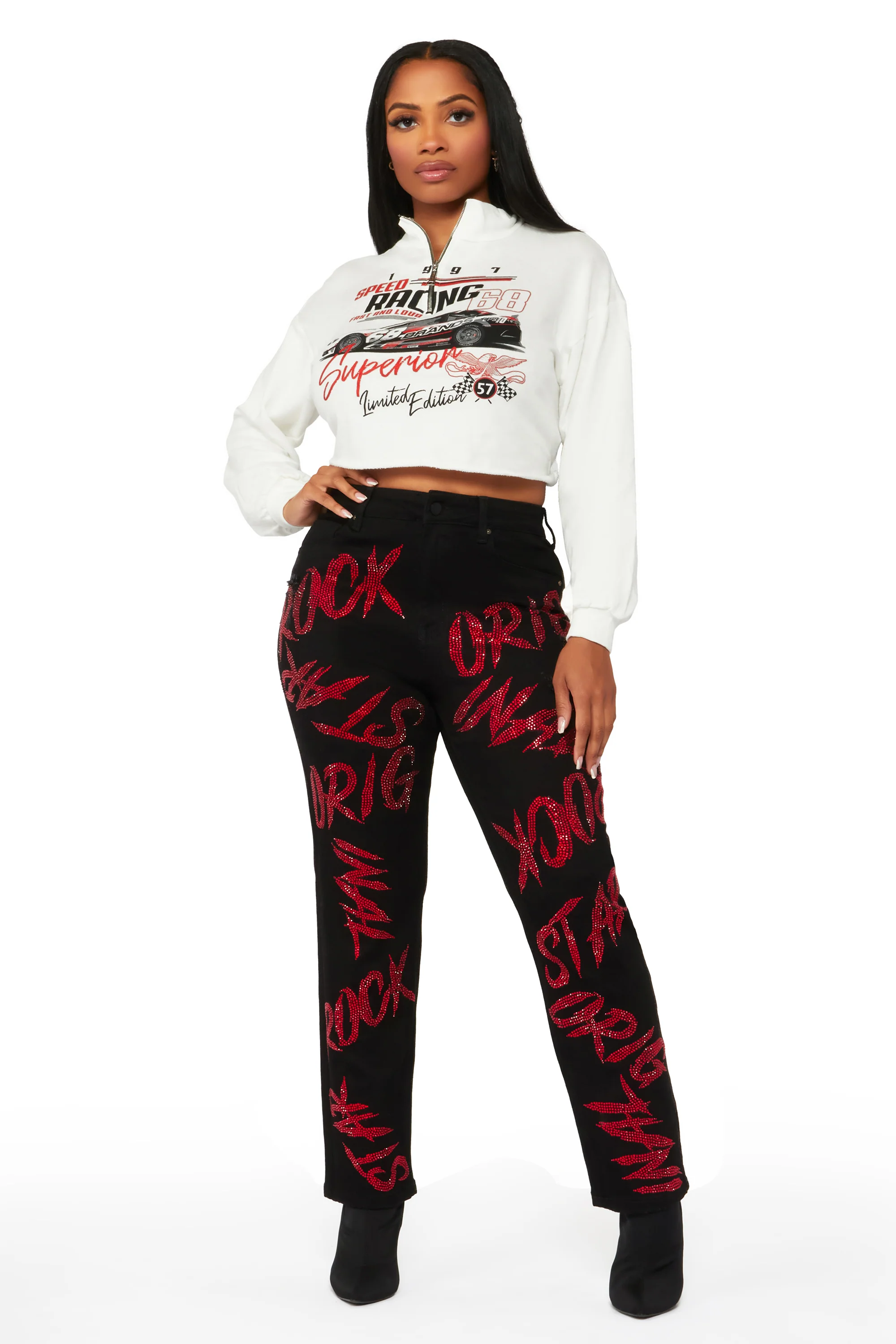 Sound The Alarm Black Wide Leg Jean - Image 3