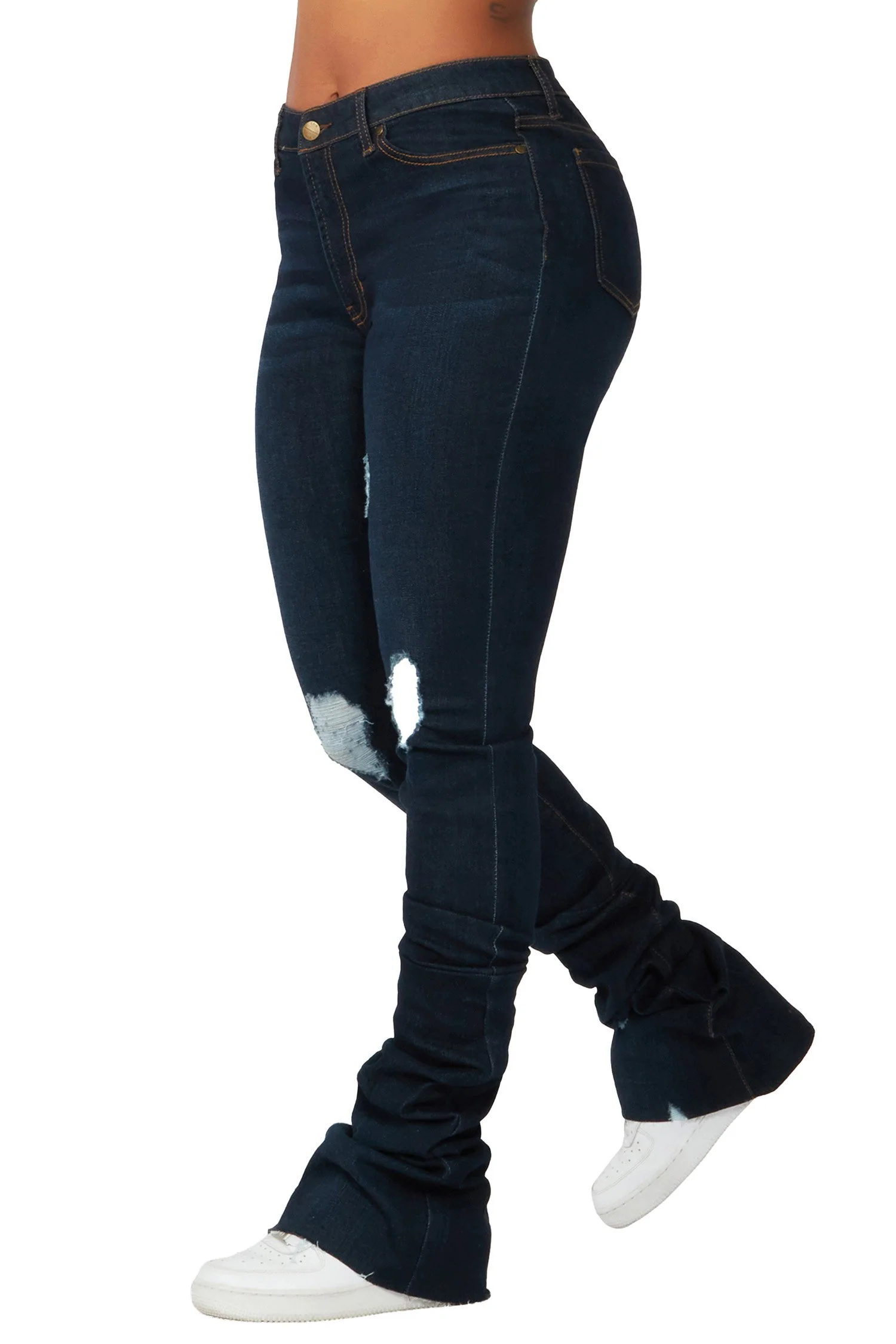 Totally Buggin Dark Wash Super Stacked Jean - Image 7