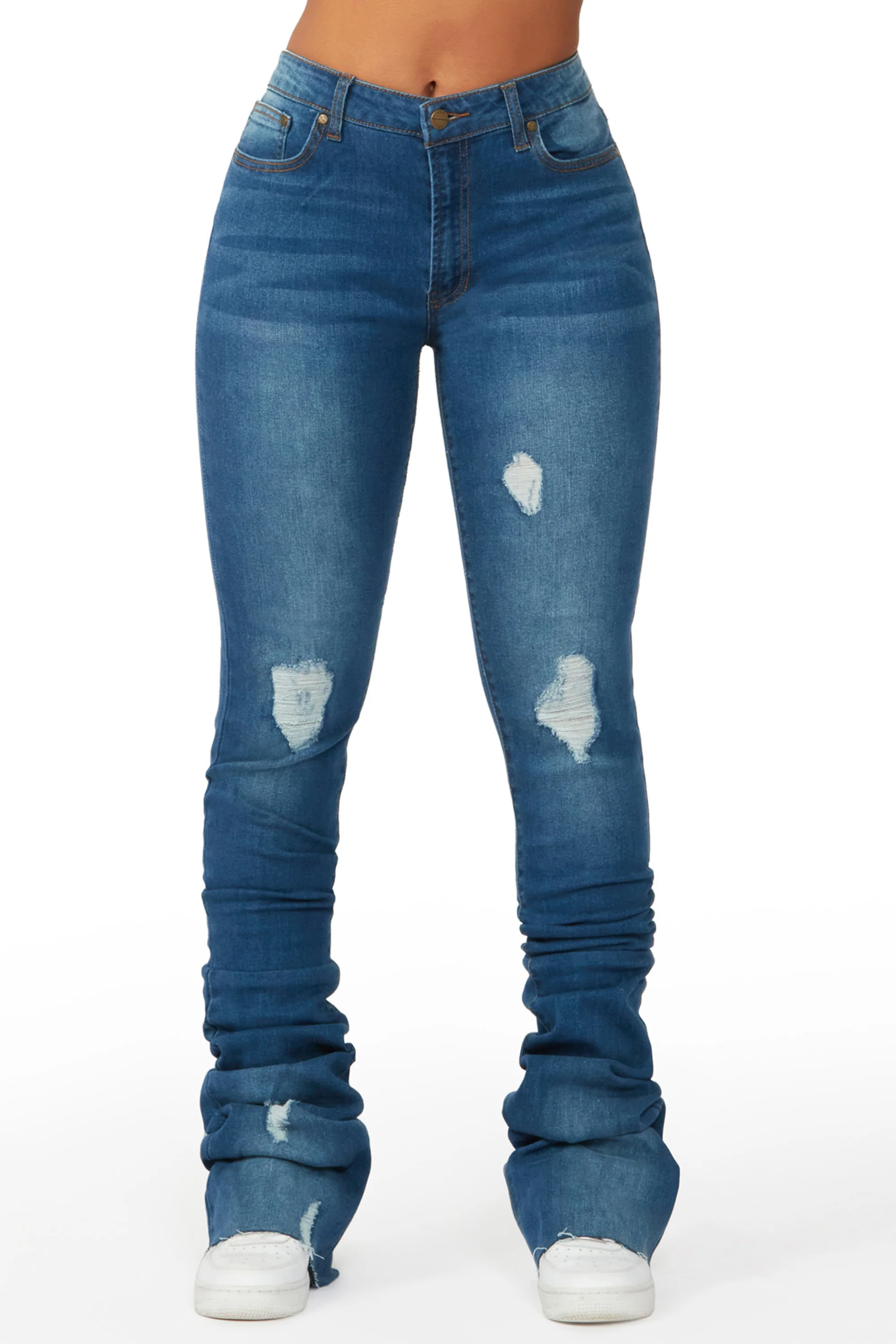 Totally Buggin Med. Wash Super Stacked Jean - Image 5