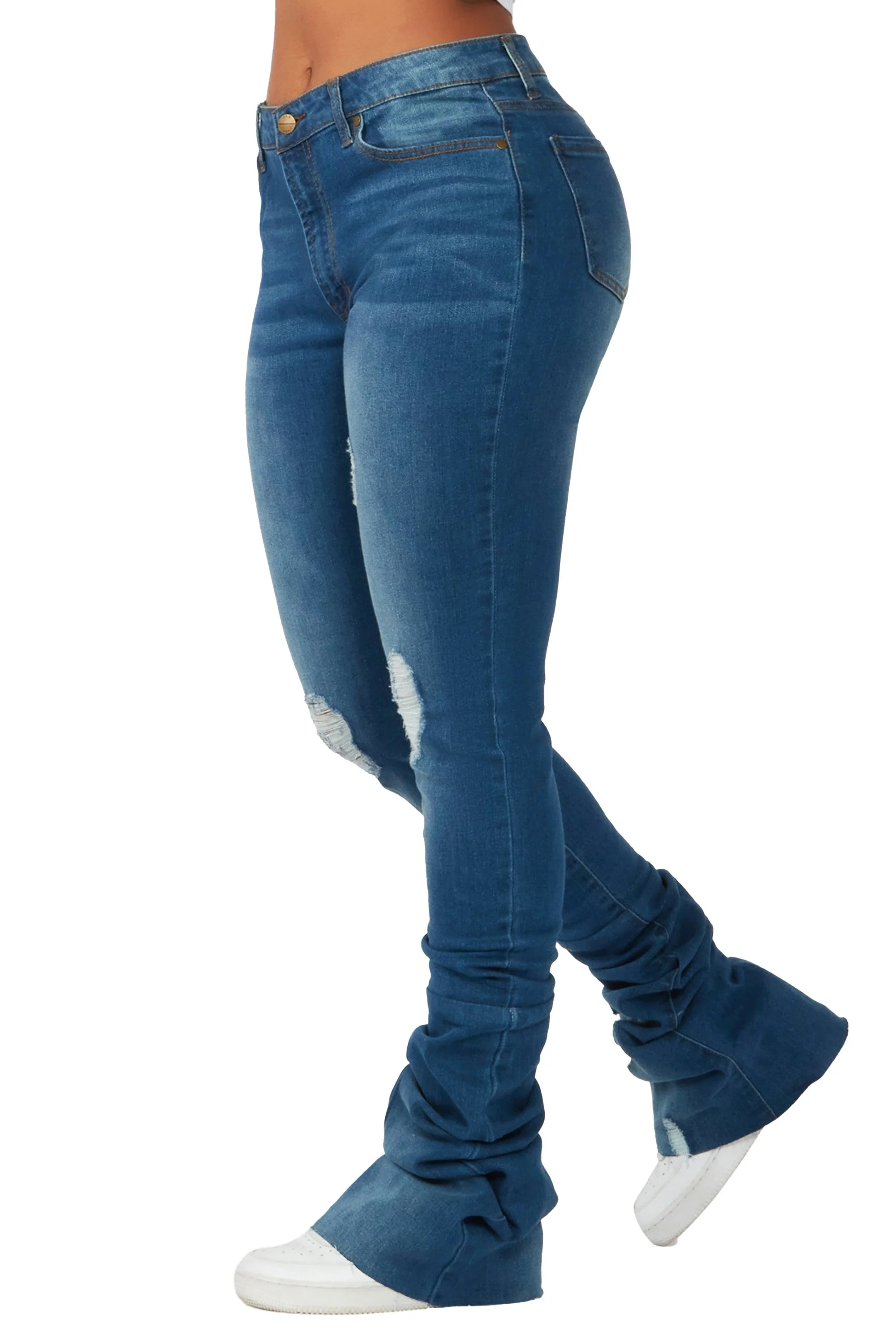Totally Buggin Med. Wash Super Stacked Jean - Image 7