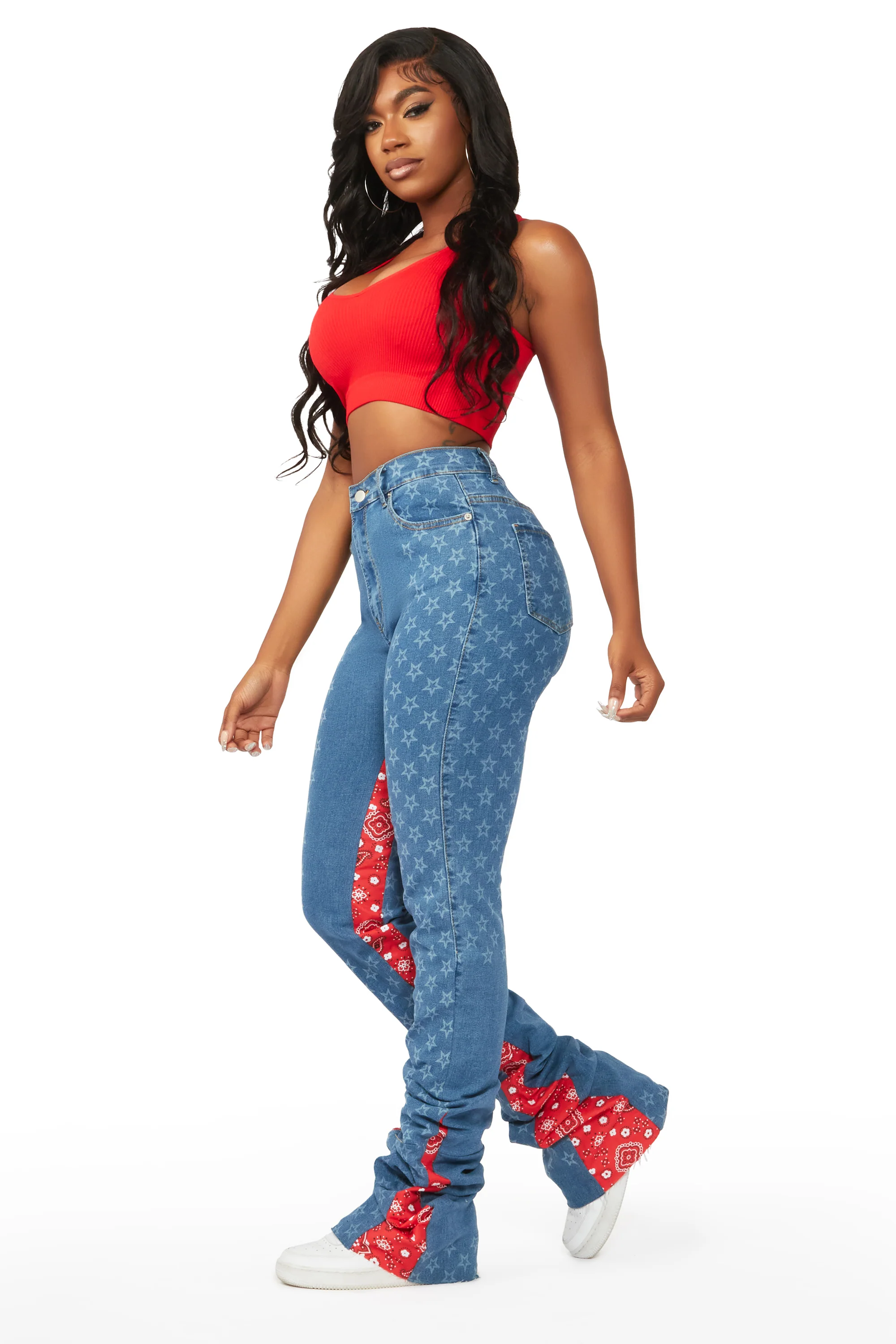 Chasing Stars Med. Wash Super Stacked Jean - Image 7