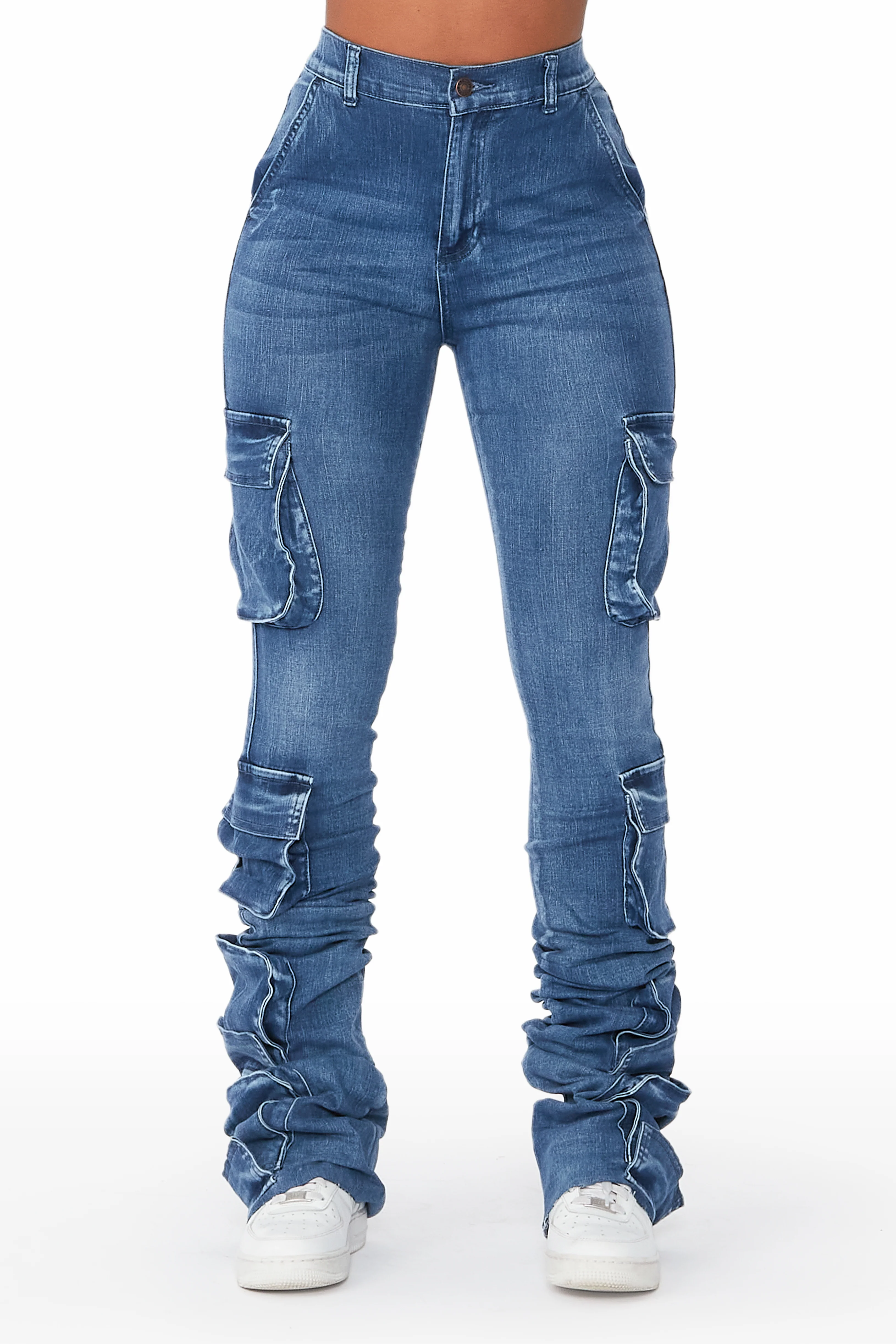 Phoebe Med. Wash Super Stacked Jean - Image 5