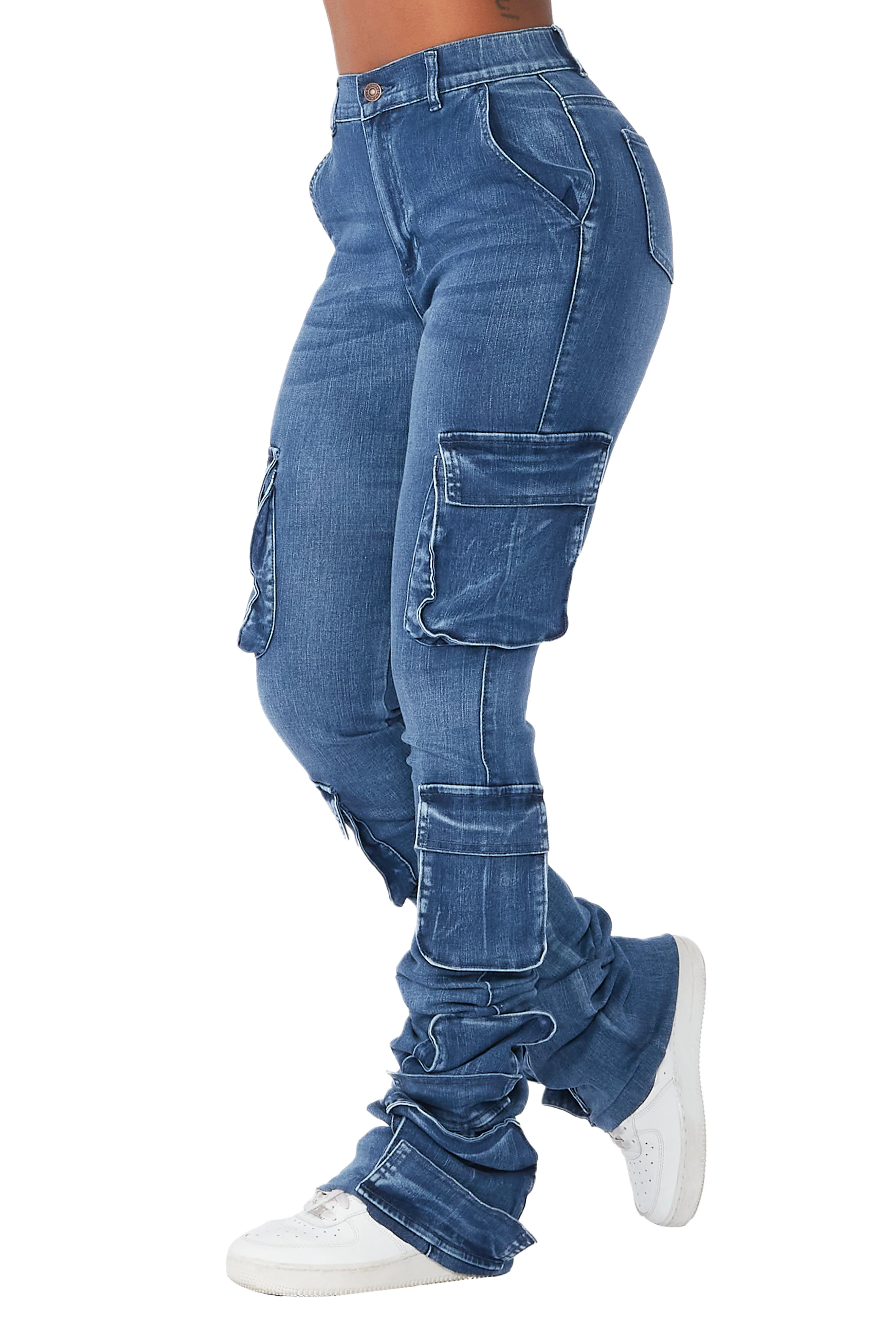 Phoebe Med. Wash Super Stacked Jean - Image 9