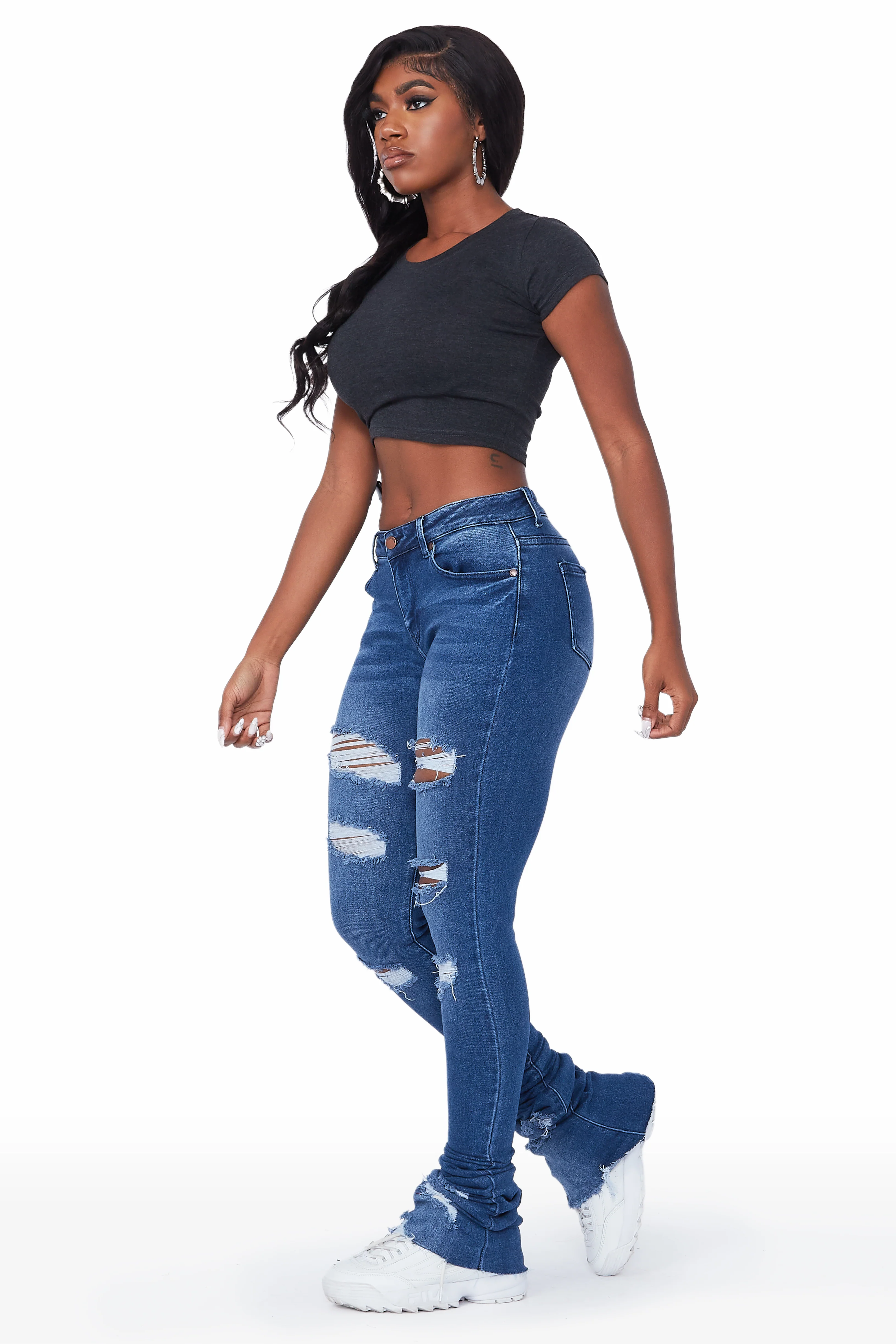 Carissa Med.Wash Super Stacked Jean - Image 3