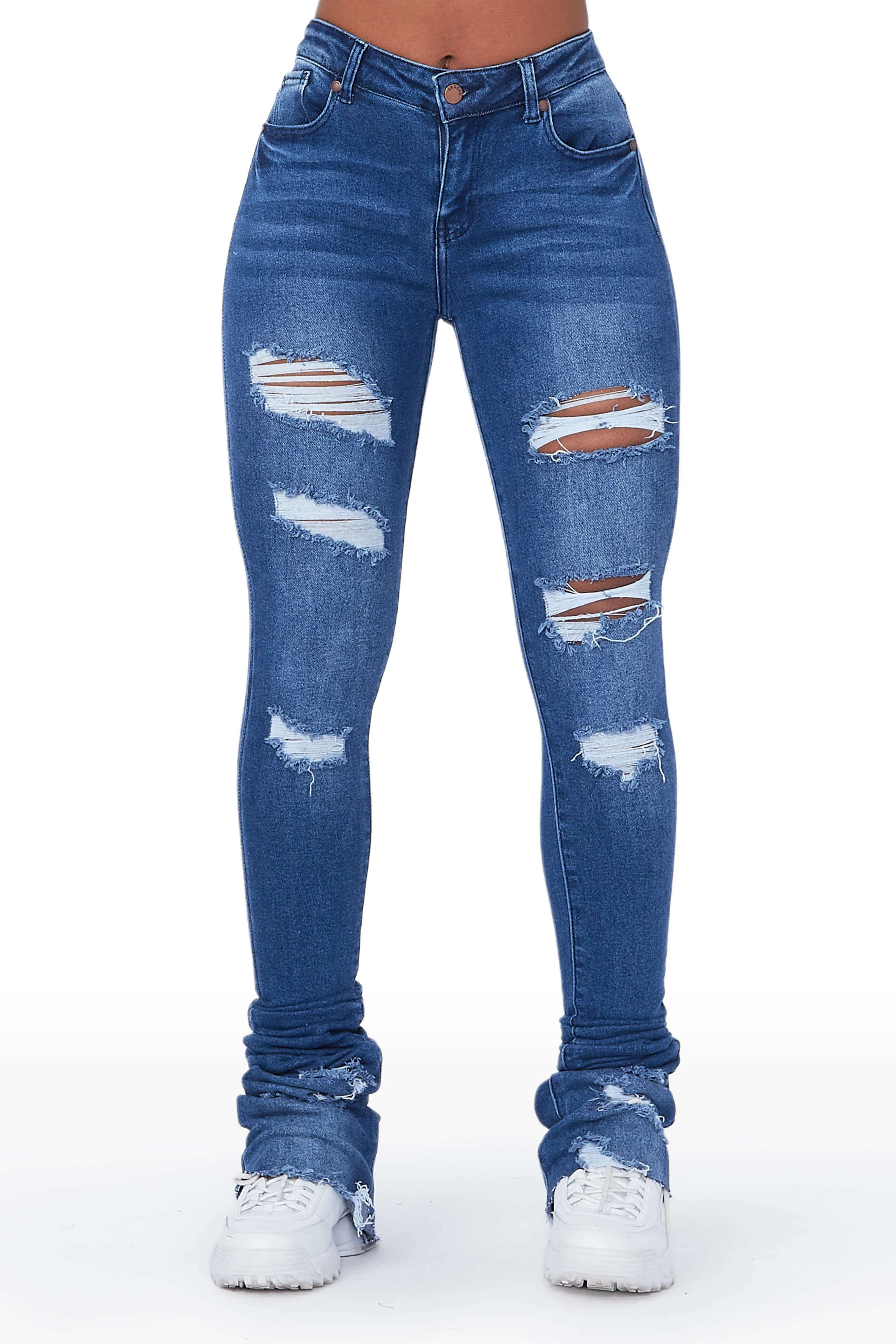 Carissa Med.Wash Super Stacked Jean - Image 4