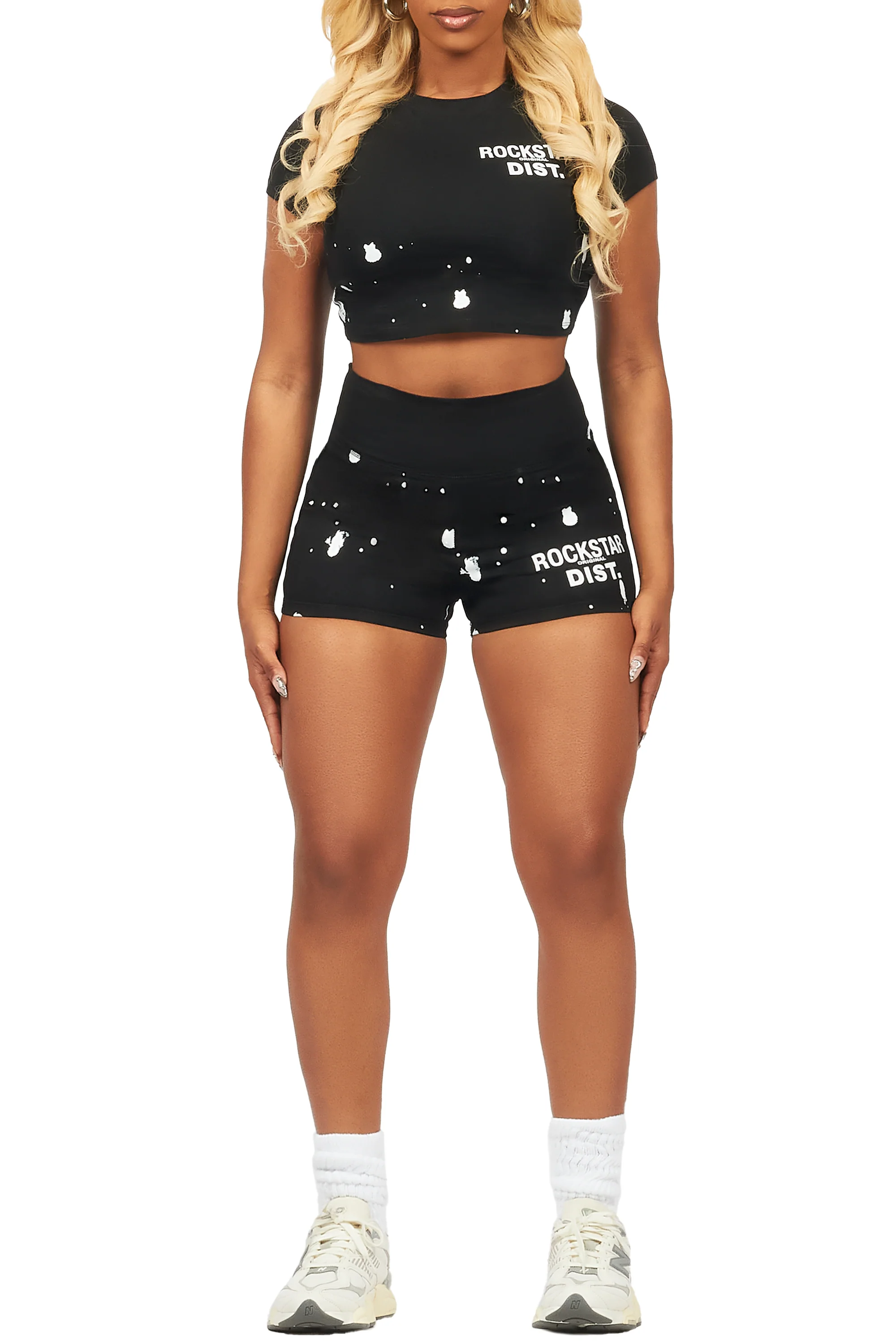 Nadja Black Crop Bike Short Set - Image 6